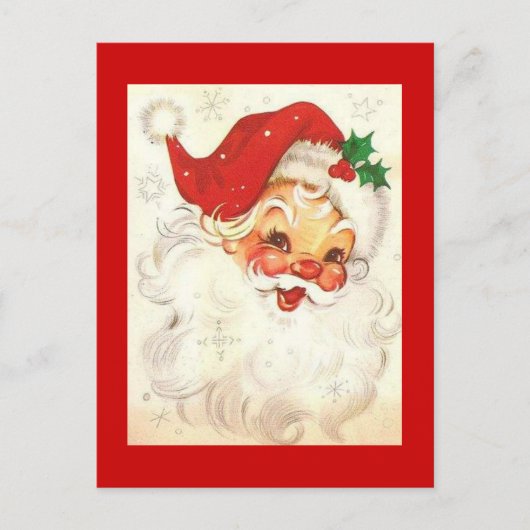 glimlachende kerstman feestdagenkaart (Voorkant)