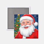 Glimlachende kerstman in rood Pet Magneet (Voorkant / Achterkant)