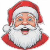 Glimlachende kerstman in rood Pet Sticker (Voorkant)