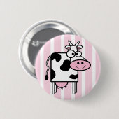 Glimlachende Koe Funny Animal Print Ronde Button 5,7 Cm (Voorkant /achterkant)