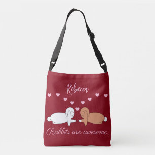 Glimlachende Konijnen Verliefd: Maroon Crossbody Tas