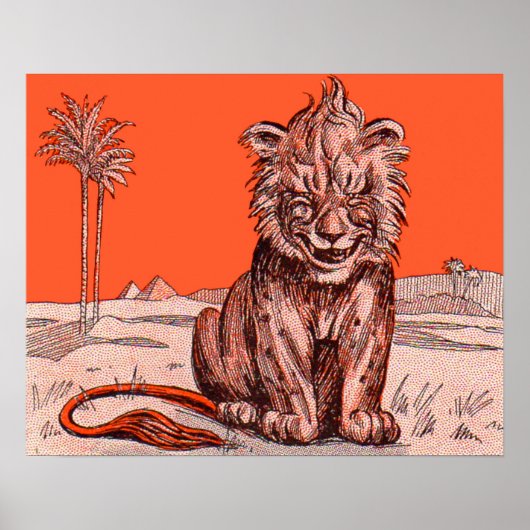 glimlachende leeuw poster (Voorkant)