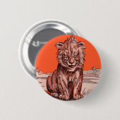 glimlachende leeuw ronde button 5,7 cm (Voorkant /achterkant)