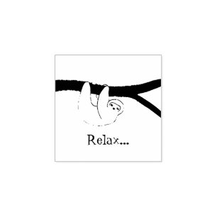 Glimlachende luiaard met hartneus Relax Rubberstempel