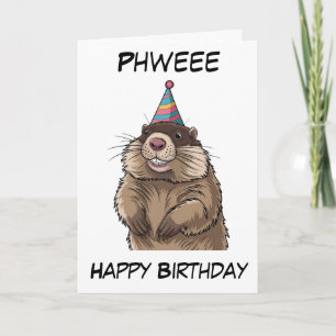 Glimlachende Marmot gepersonaliseerde verjaardag Kaart