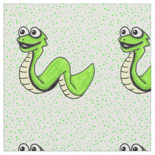 Glimlachende Neon Groene Cartoon Slang Groene Polk Stof
