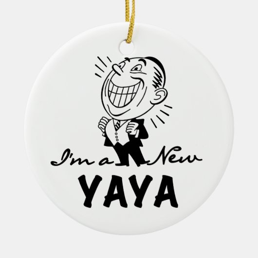 Glimlachende New Yaya Tshirts en geschenken Keramisch Ornament (Voorkant)