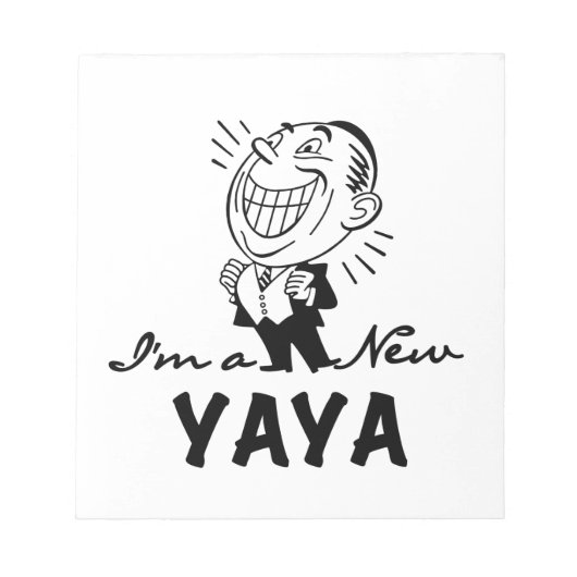 Glimlachende New Yaya Tshirts en geschenken Notitieblok (Voorkant)