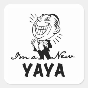 Glimlachende New Yaya Tshirts en geschenken Vierkante Sticker