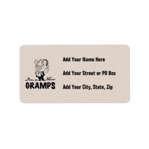 Glimlachende nieuwe Gramps T-shirts en geschenken Etiket