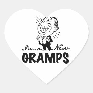 Glimlachende nieuwe Gramps T-shirts en geschenken Hart Sticker