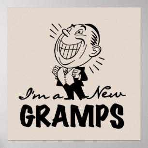 Glimlachende nieuwe Gramps T-shirts en geschenken Poster