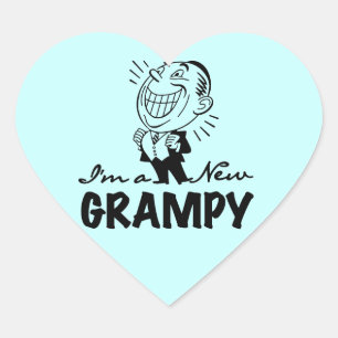 Glimlachende nieuwe Grampy T-shirts en geschenken Hart Sticker