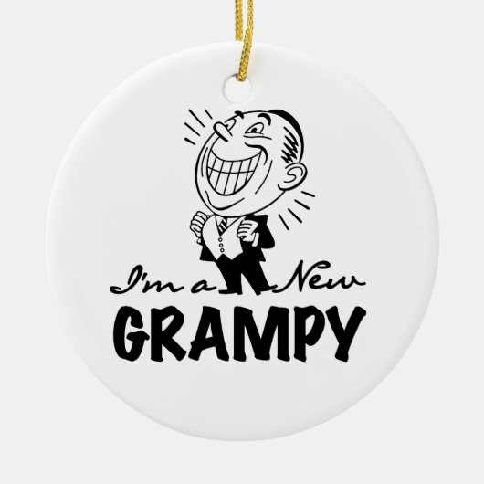 Glimlachende nieuwe Grampy T-shirts en geschenken Keramisch Ornament (Voorkant)