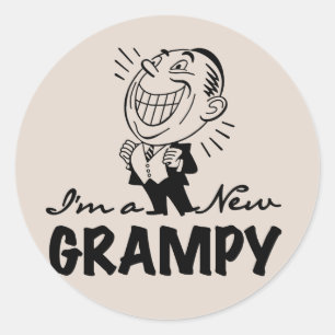 Glimlachende nieuwe Grampy T-shirts en geschenken Ronde Sticker