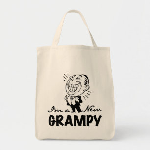 Glimlachende nieuwe Grampy T-shirts en geschenken Tote Bag