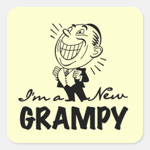 Glimlachende nieuwe Grampy T-shirts en geschenken Vierkante Sticker