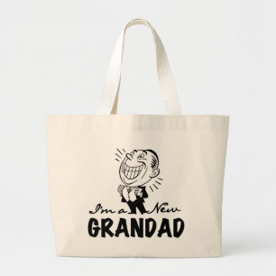 Glimlachende nieuwe Grandad T-shirts en geschenken Grote Tote Bag