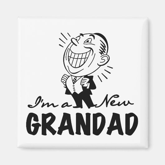 Glimlachende nieuwe Grandad T-shirts en geschenken Magneet (Voorkant)