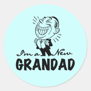 Glimlachende nieuwe Grandad T-shirts en geschenken Ronde Sticker