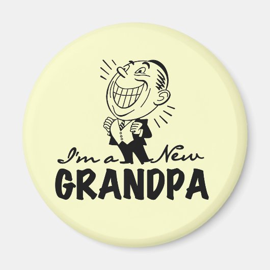 Glimlachende nieuwe opa T-shirts en geschenken Magneet (Voorkant)