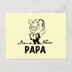 Glimlachende nieuwe Papa T-shirts en geschenken Briefkaart