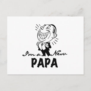 Glimlachende nieuwe Papa T-shirts en geschenken Briefkaart