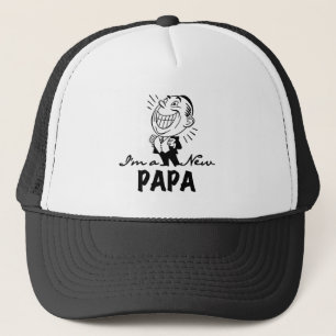 Glimlachende nieuwe Papa T-shirts en geschenken Trucker Pet