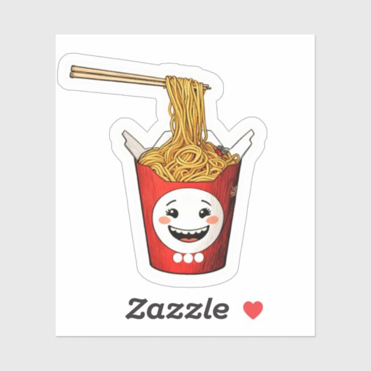 Glimlachende noedels sticker (Vel)