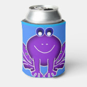 Glimlachende paarse kikker blikjeskoeler (Blikje Achterkant)