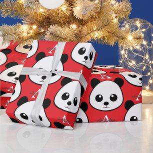Glimlachende Panda Gezicht Inpakpapier – Schattig
