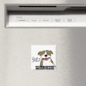 Glimlachende pitbull (Tan en Wit) Magneet (Insitu (Vaatwasser))