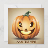 Glimlachende Pompoen Kaart (Voorkant)