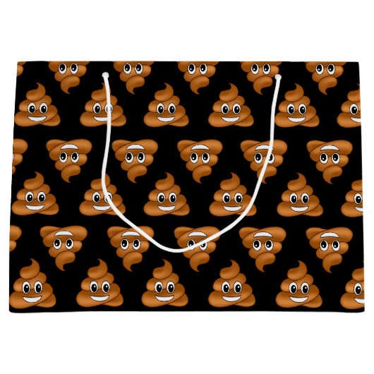 Glimlachende Poop Emoji geschenktas Large Cadeautasje (Voorkant)