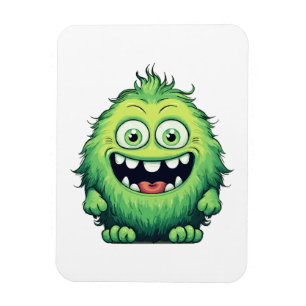 Glimlachende Schattigee Groene Monster Cartoon Magneet