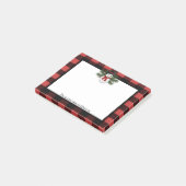 Glimlachende sneeuwman Buffalo Plaid gepersonalise Post-it® Notes (Schuin)