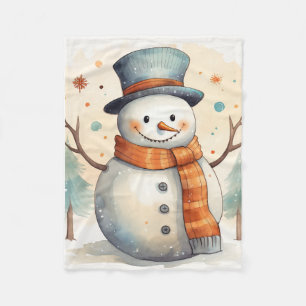 Glimlachende sneeuwmandeken fleece deken