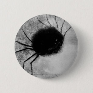 Glimlachende Spin door Odilon Redon, Vintage Hallo Ronde Button 5,7 Cm