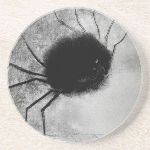 Glimlachende Spin door Odilon Redon, Vintage Hallo Zandsteen Onderzetter