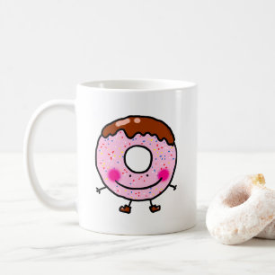 Glimlachende Strooidonut Karakter Kunst Koffiemok