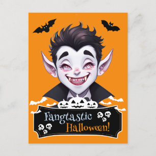 Glimlachende vampier Fantastische Halloween grappi Briefkaart