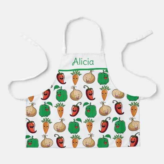 glimlachende Veggies Schort (Voorkant)
