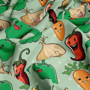 glimlachende Veggies Stof