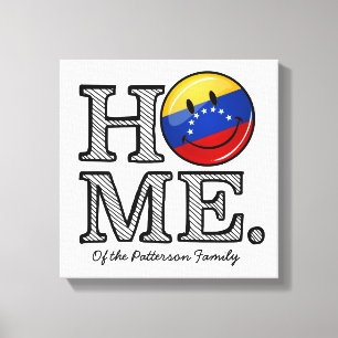 Glimlachende Venezolaanse vlag Housewarming Canvas Afdruk