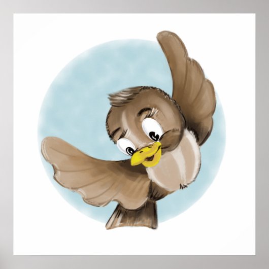 glimlachende vogel poster (Voorkant)