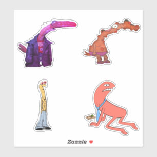 Glimlachende vrienden Garnalen de Drip Adult Swim  Sticker