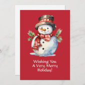 Glimlachende Waterverf Kerstman Kaart (Voorkant / Achterkant)