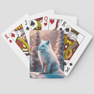 Glimlachende Wintervos Pokerkaarten