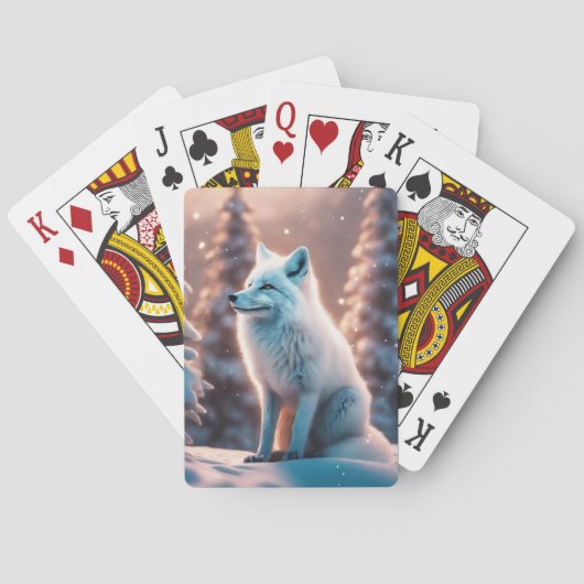 Glimlachende wintervos pokerkaarten (Achterkant)