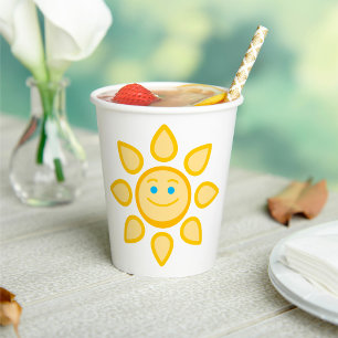 Glimlachende zon Happy Sunshine Papieren Bekers